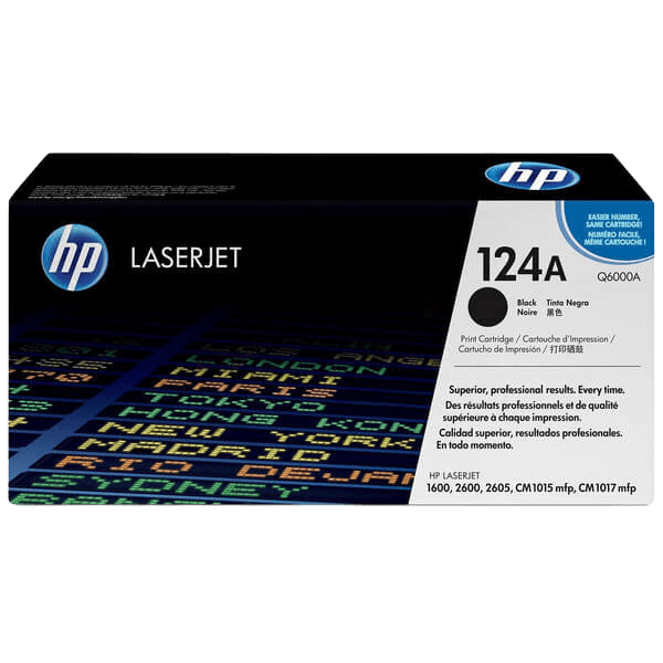 HP Original 124A Q6000A sort toner | Indhold: 2500 sider