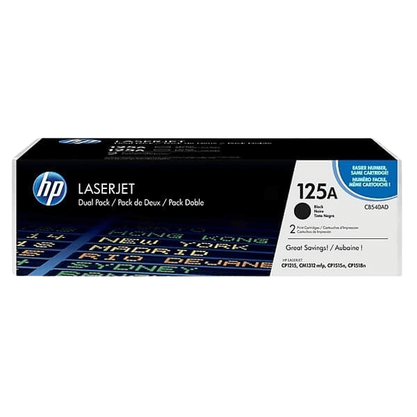 HP Original 125A CB540AD twin pack sort toner | Indhold: 4400 sider