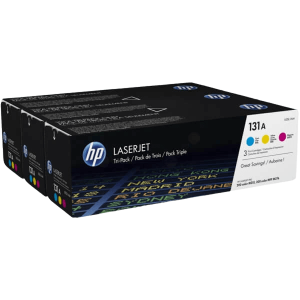 HP Original 131A U0SL1AM 3 farver i én rabatpakke | Indhold: 5400 sider