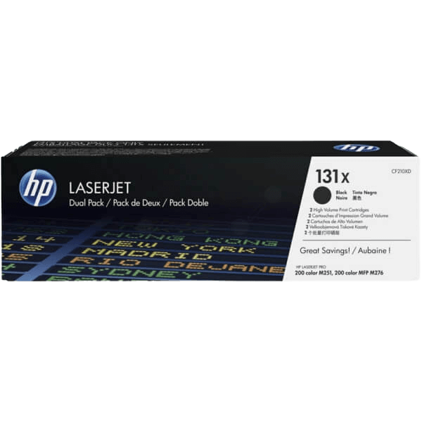 HP Original 131X CF210XD twin pack sort toner | Indhold: 4800 sider