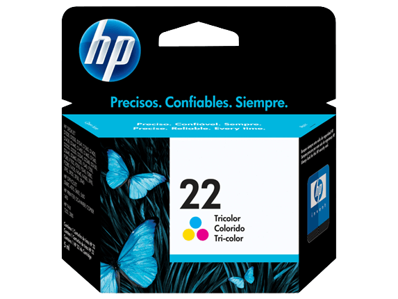 HP Original 22 C9352AE 3 farver i én blækpatron | Indhold: 5 ml.