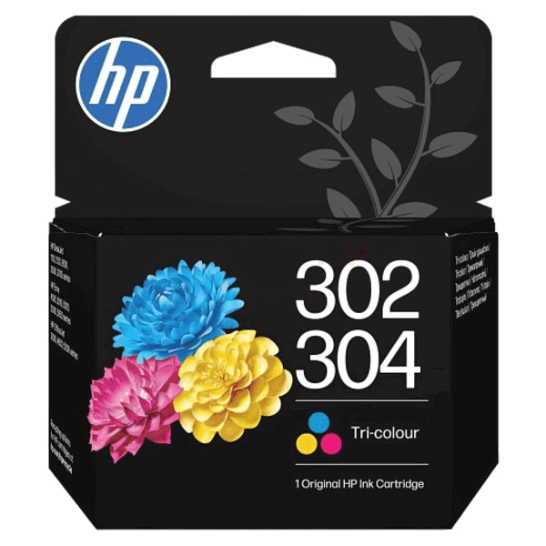 HP Original 302/304 B7RT6AE 3 farver i én blækpatron | Indhold: 100 sider