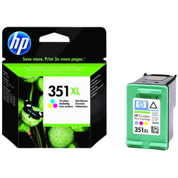 HP Original 351 CB338EE XL 3 farver i én blækpatron | Indhold: 14 ml.