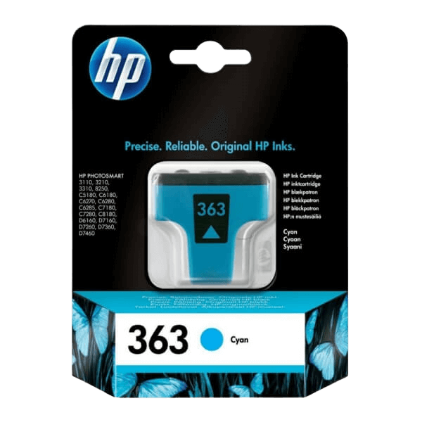 HP Original 363 C8771EE cyan blækpatron | Indhold: 4 ml.