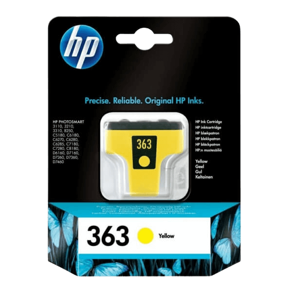 HP Original 363 C8773EE gul blækpatron | Indhold: 4 ml.