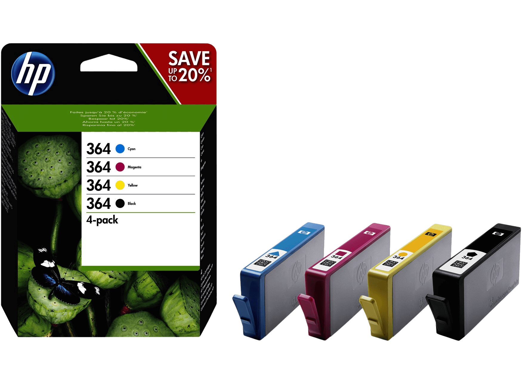 HP Original 364 N9J73AE CMYK rabatpakke | Indhold: 1150 sider