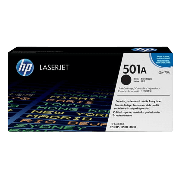 HP Original 501A Q6470A sort toner | Indhold: 6000 sider