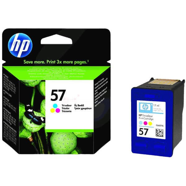 HP Original 57 C6657AE XL 3 farver i én blækpatron | Indhold: 17 ml.