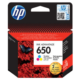 HP Original 650 CZ102AE 3 farver i én blækpatron | Indhold: 200 sider