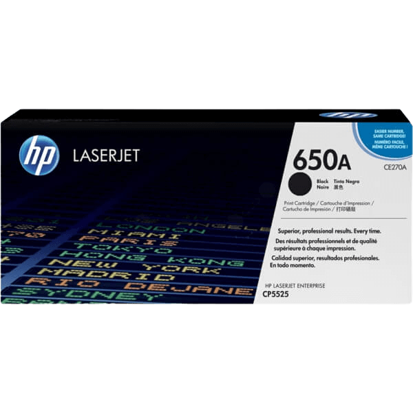 HP Original 650A CE270A sort toner | Indhold: 13500 sider
