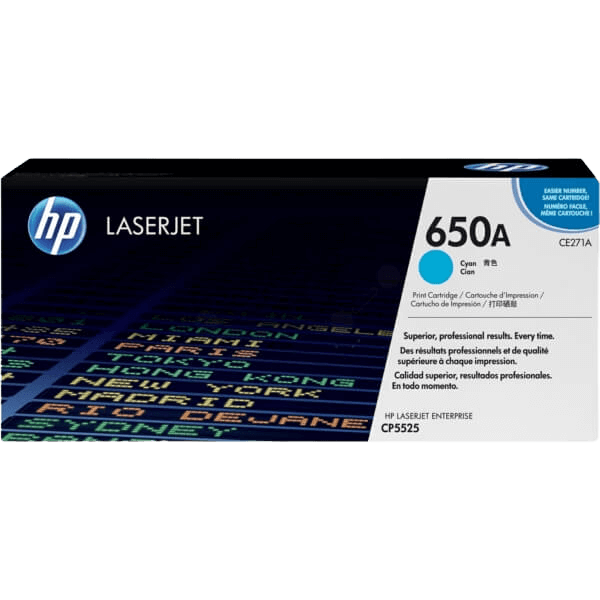 HP Original 650A CE271A cyan toner | Indhold: 15000 sider