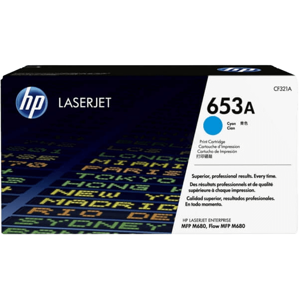 HP Original 653A CF321A cyan toner | Indhold: 16000 sider