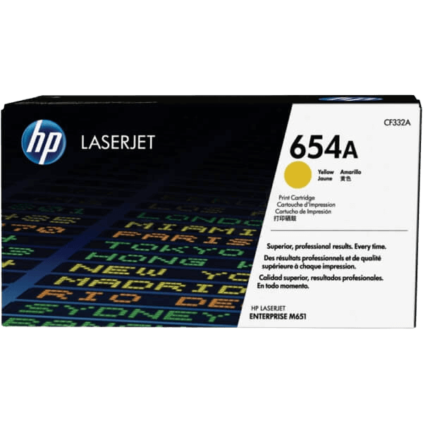HP Original 654A CF332A gul toner | Indhold: 15000 sider