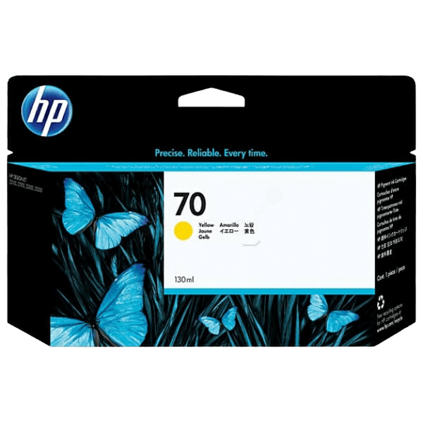 HP Original 70 C9454A gul blækpatron | Indhold: 130 ml.