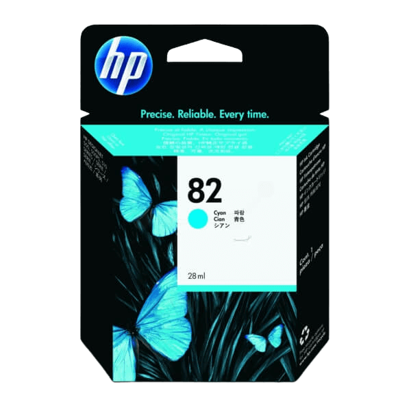 HP Original 82 CH566A cyan blækpatron | Indhold: 28 ml.