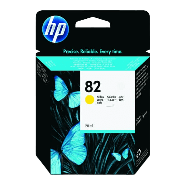 HP Original 82 CH568A gul blækpatron | Indhold: 28 ml.