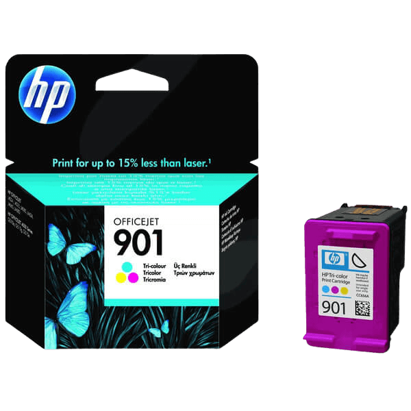 HP Original 901 CC656AE 3 farver i én blækpatron | Indhold: 9 ml.