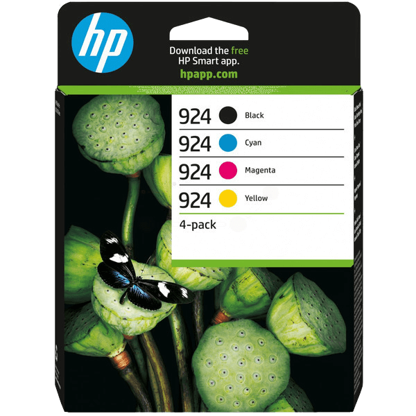 HP Original 924 6C3Z1NE CMYK rabatpakke | Indhold: 500 + 3x 400 sider