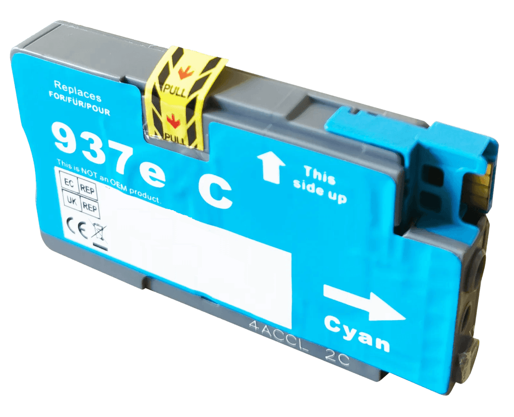 PixoJet HP 937E 4S6W6NE XL cyan blækpatron | Indhold: 1650 sider