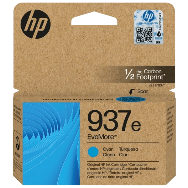 HP Original 937E 4S6W6NE XL cyan blækpatron | Indhold: 1650 sider