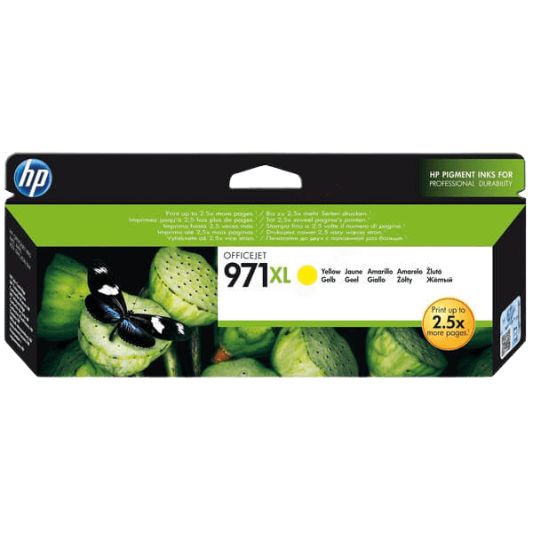 HP Original 971 CN628AE XL gul blækpatron | Indhold: 6600 sider