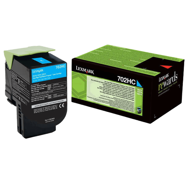 Lexmark Original 702HC 70C2HC0 XL cyan toner | Indhold: 3000 sider