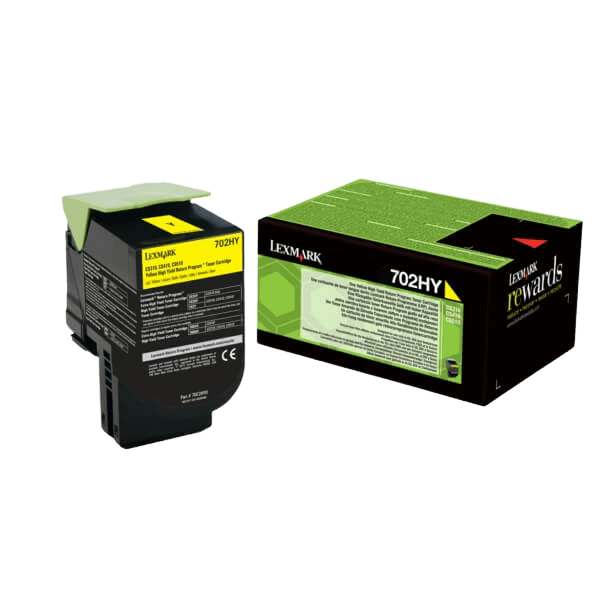 Lexmark Original 702HY 70C2HY0 XL gul toner | Indhold: 3000 sider
