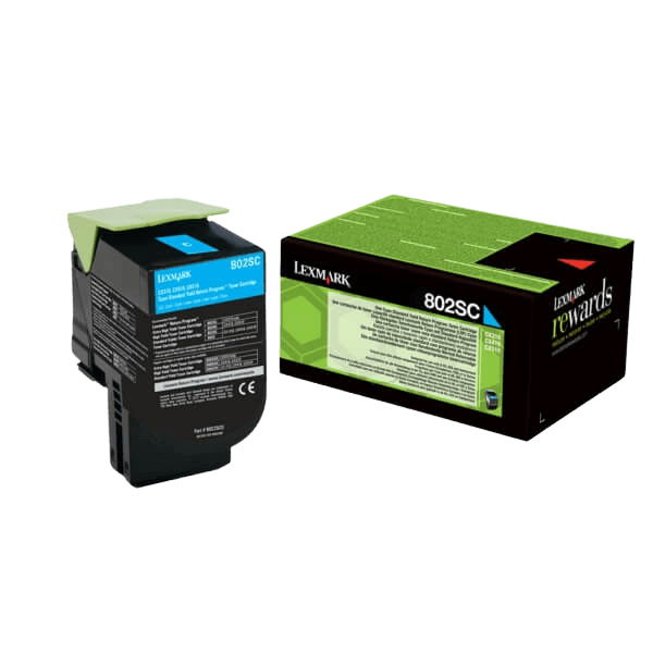 Lexmark Original 802SC 80C2SC0 XL cyan toner | Indhold: 2000 sider