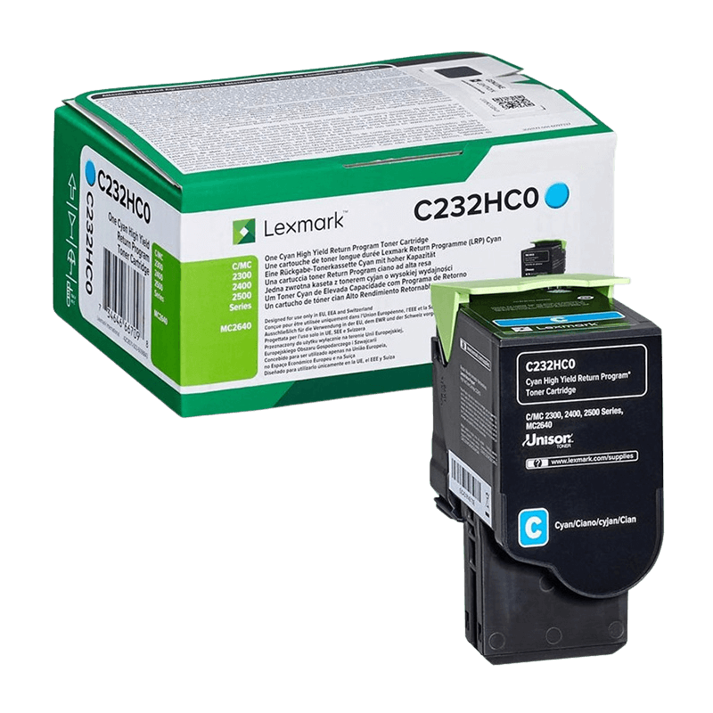 Lexmark Original C232HC0 XL cyan toner | Indhold: 2300 sider