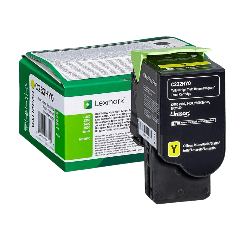 Lexmark Original C232HY0 XL gul toner | Indhold: 2300 sider